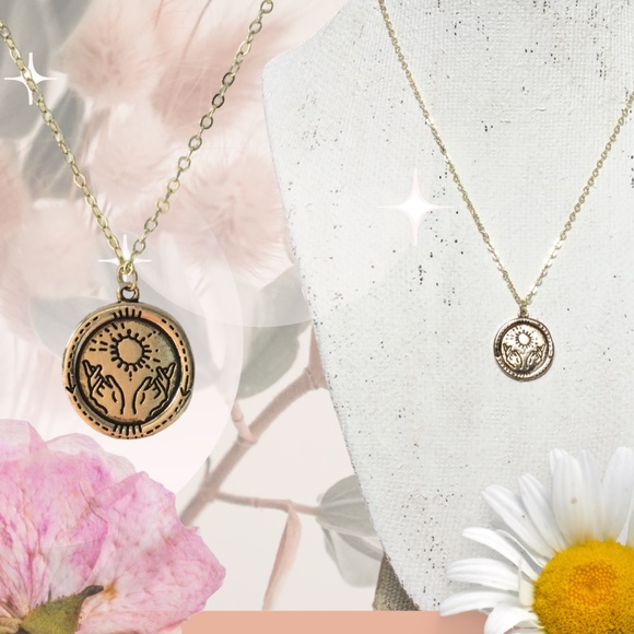 Jewelry - Hands and Sun Necklace
